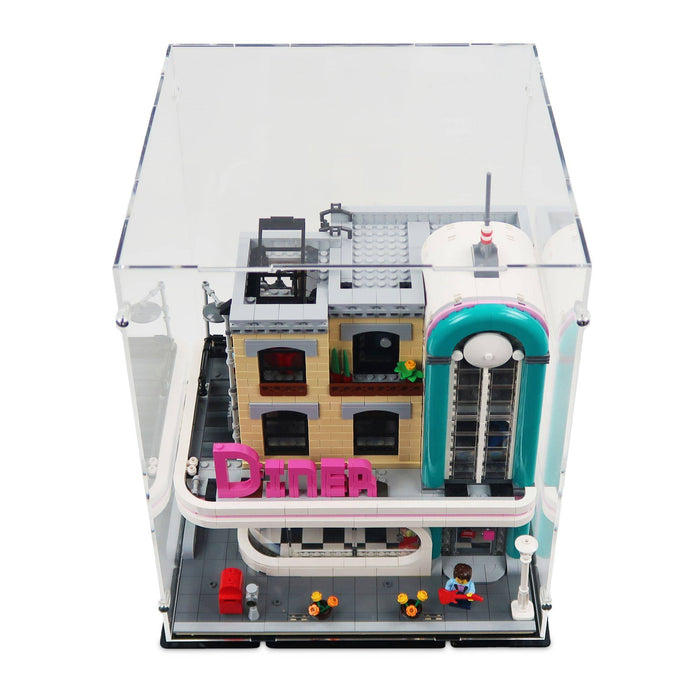 Downtown Diner Display Case for LEGO 10260