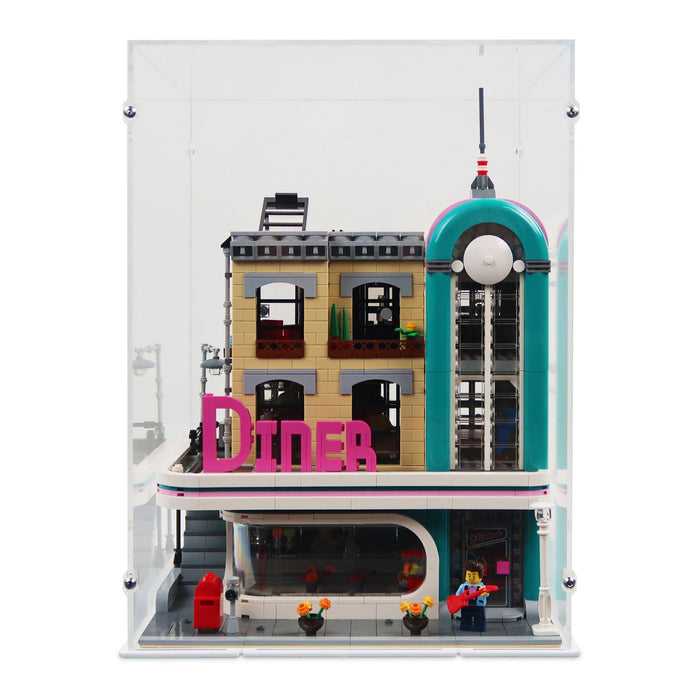 Downtown Diner Display Case for LEGO 10260