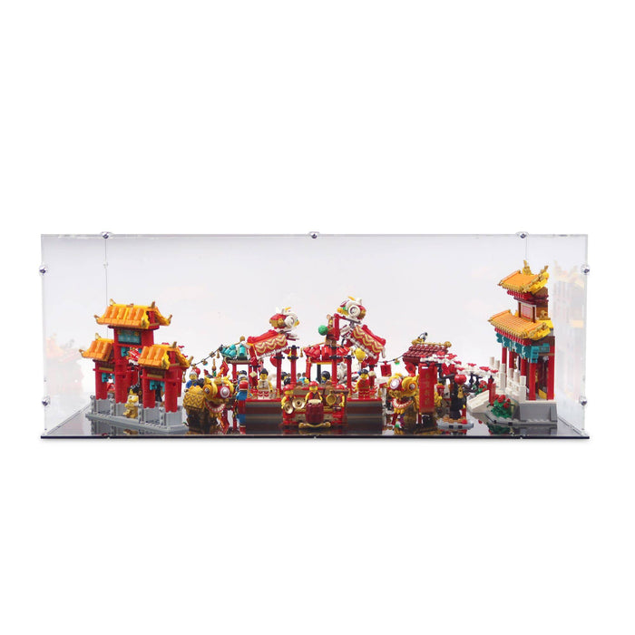 Chinese New Year Temple Fair Lion Dance Display Case for LEGO 80104/80105