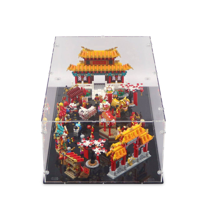 Chinese New Year Temple Fair Lion Dance Display Case for LEGO 80104/80105