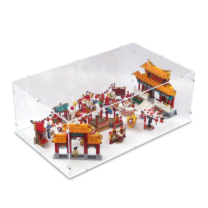 Chinese New Year Temple Fair Lion Dance Display Case for LEGO 80104/80105