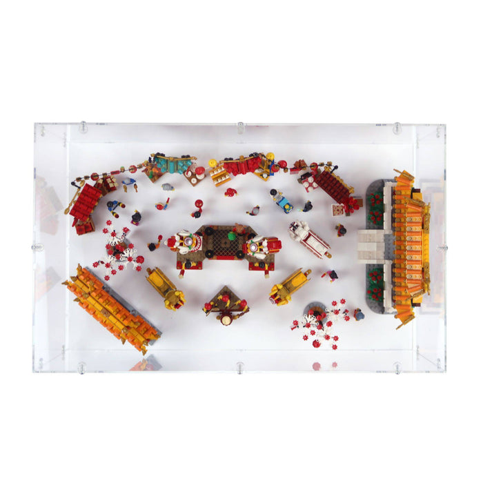 Chinese New Year Temple Fair Lion Dance Display Case for LEGO 80104/80105