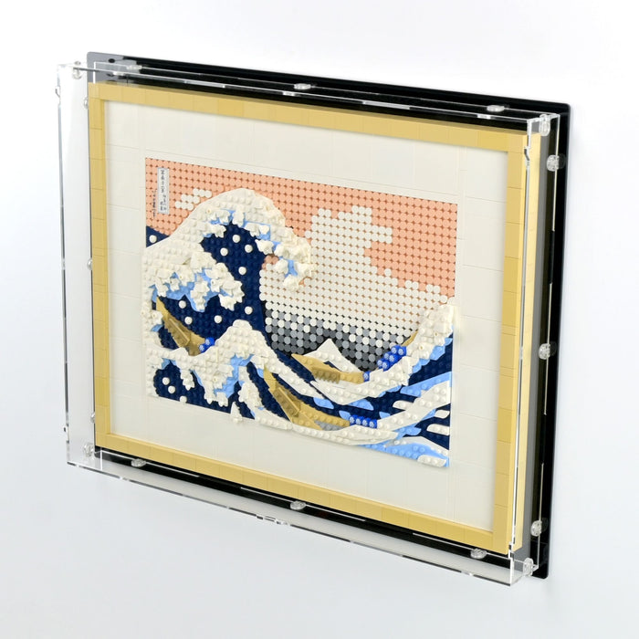 Hokusai Great Wave Wall Mounted Display Case for LEGO 31208